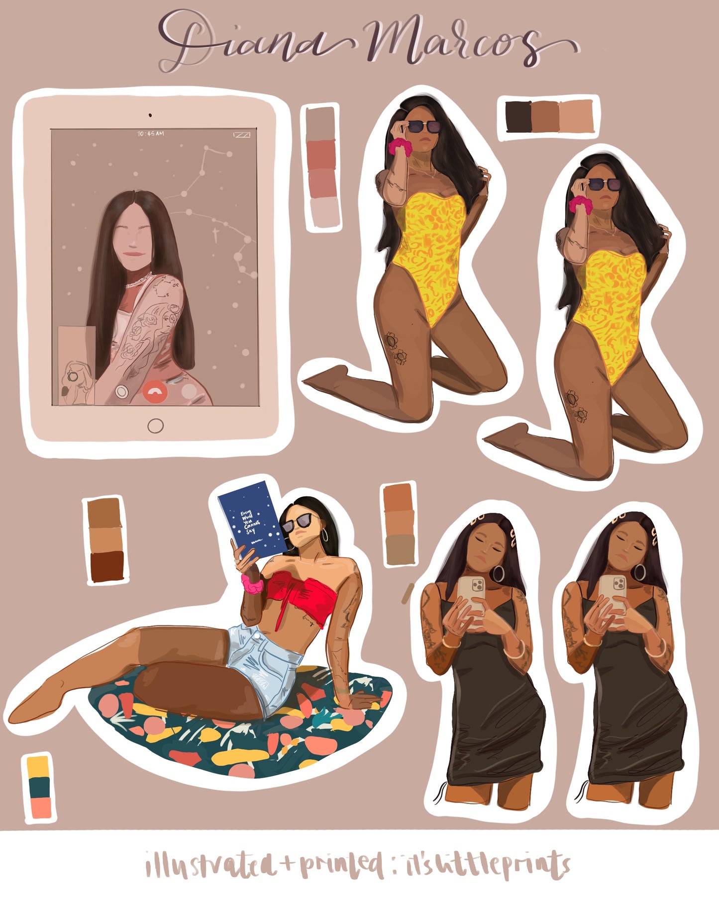 Customised Self Sticker Sheet 4x6" – Turn Your Photos into illustrated Personalized Stickers for Planners, Bullet Journals, and Scrapbooks