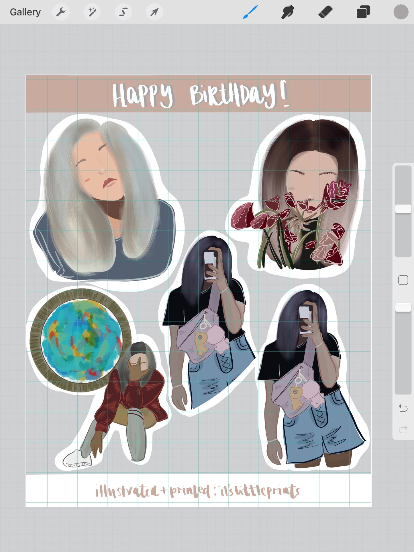Customised Self Sticker Sheet 4x6" – Turn Your Photos into illustrated Personalized Stickers for Planners, Bullet Journals, and Scrapbooks
