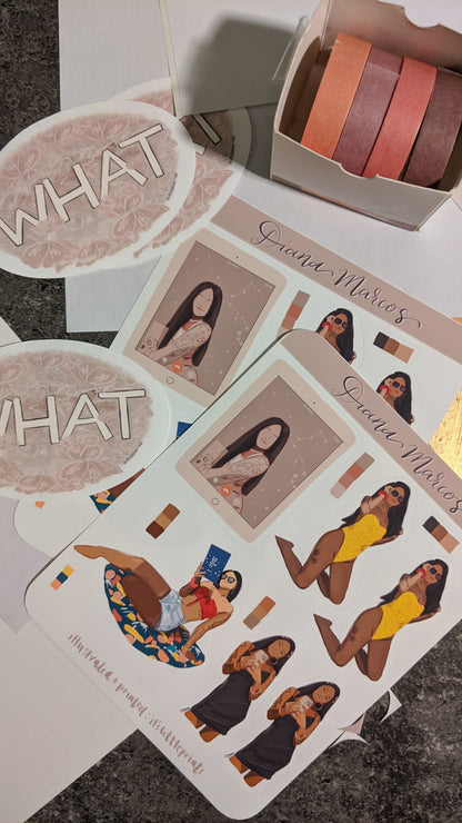 Customised Self Sticker Sheet 4x6" – Turn Your Photos into illustrated Personalized Stickers for Planners, Bullet Journals, and Scrapbooks