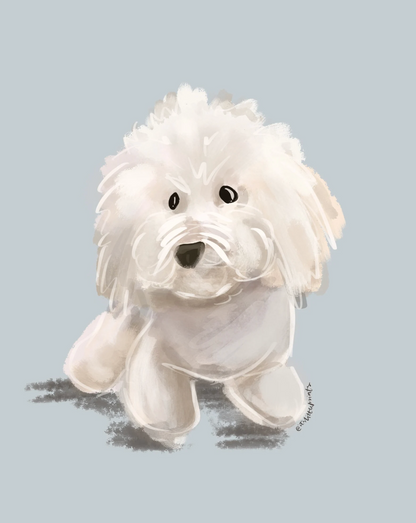 Custom Portrait Illustration Print 4x6" & 2 Diecut Stickers – Personalized Hand-Drawn Art Gift for Weddings, Anniversaries, or Home Décor