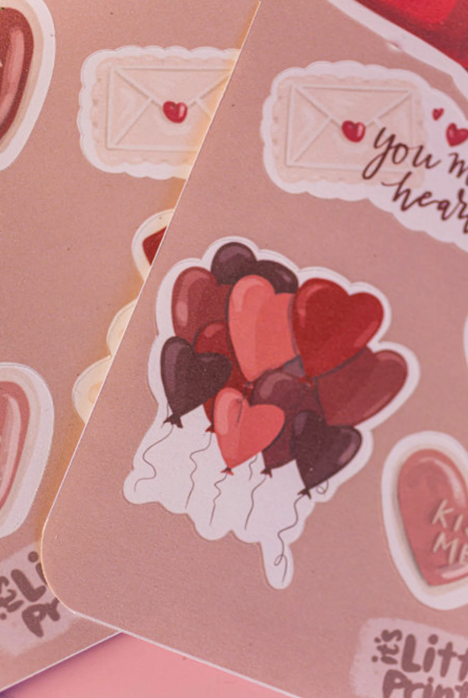 Valentine’s Day Sticker Sheet 4x6" – Cute Hobby-Themed Stickers for Journaling, Scrapbooking, and Gifting