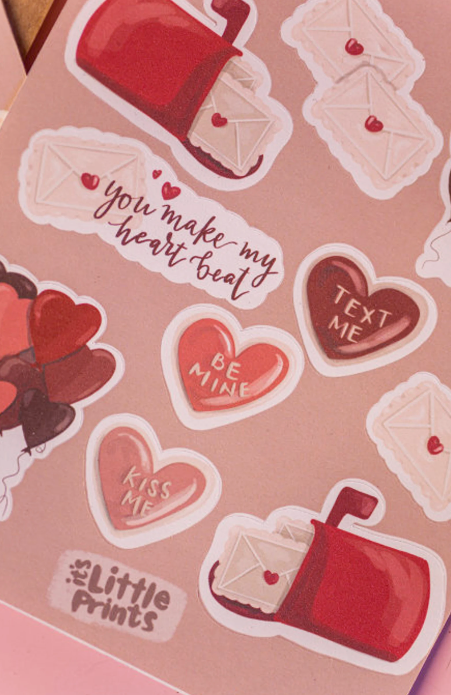 Valentine’s Day Sticker Sheet 4x6" – Cute Hobby-Themed Stickers for Journaling, Scrapbooking, and Gifting
