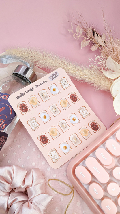 Cute Toast Sticker Sheet 4x6" – Aesthetic Breakfast-Themed Stickers for Journaling, Scrapbooking, and Planners