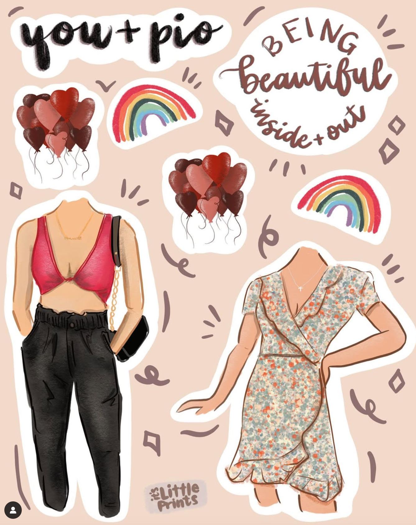 Wholesale Sticker Sheet – Custom Hand-Drawn Designs (100 Unit Minimum)