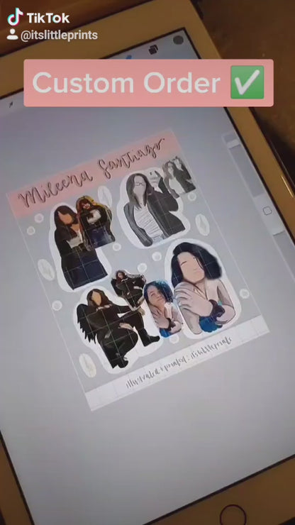 Customised Self Sticker Sheet 4x6" – Turn Your Photos into illustrated Personalized Stickers for Planners, Bullet Journals, and Scrapbooks