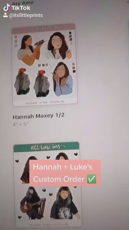Customised Self Sticker Sheet 4x6" – Turn Your Photos into illustrated Personalized Stickers for Planners, Bullet Journals, and Scrapbooks